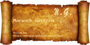 Maresch Gotfrid névjegykártya